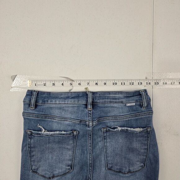 Risen RDP5713‎ High Rise Ankle Flare Jeans blue denim 11/30 womens 4880 - Picture 5 of 13